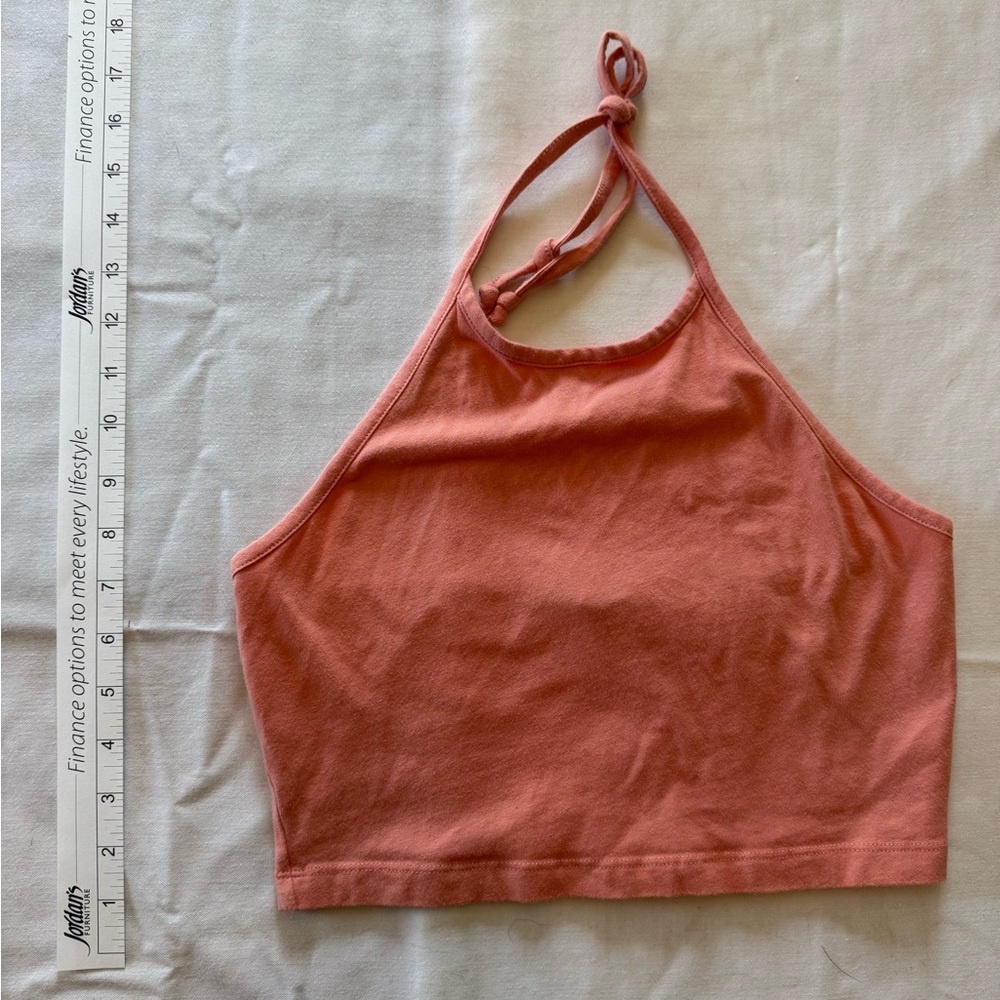 Charlotte Russe Coral Halter Crop Top
